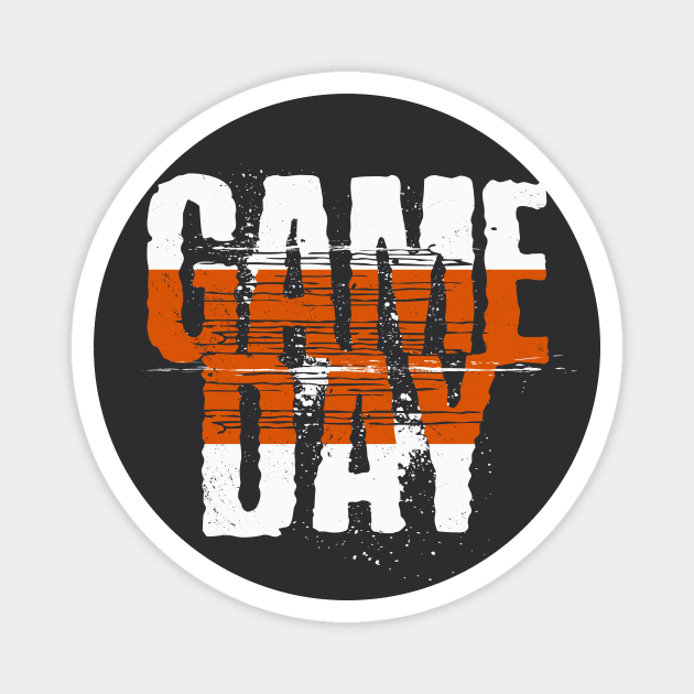 Orange Gameday // Grunge Vintage Football Game Day Burnt Magnet by SLAG_Creative